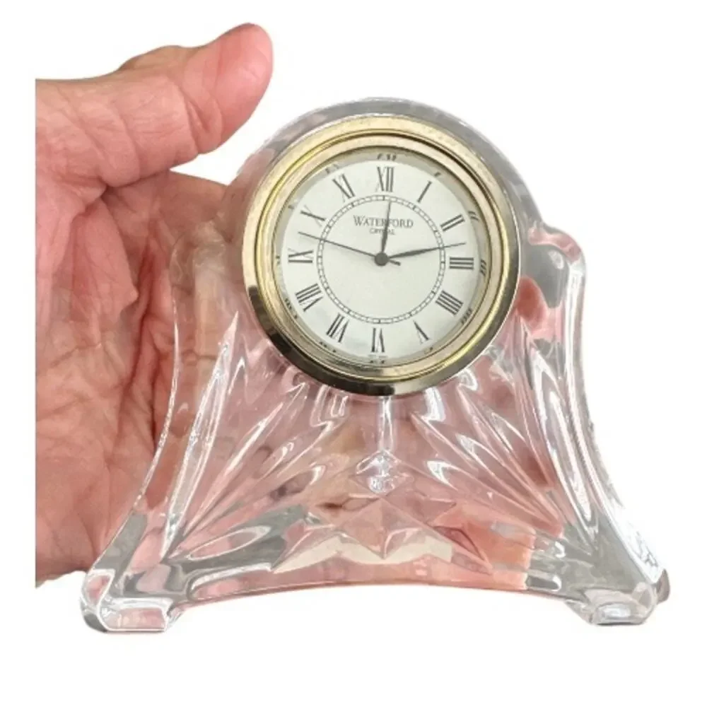 Waterford Abbey Crystal Small Quartz Desk Battery Clock